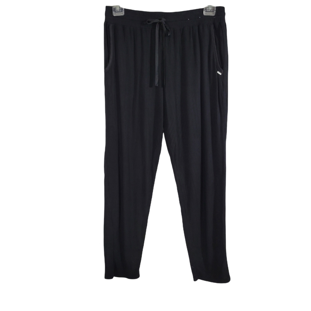 Bliss Black Loose Fit Straight Leg Lounge Pants